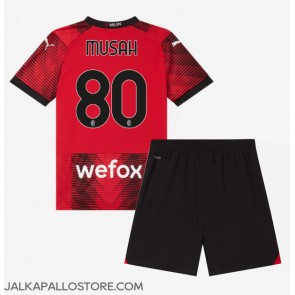 AC Milan Yunus Musah #80 Kotipaita Lapsille 2023-24 Lyhythihainen (+ shortsit)